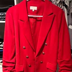 Skies Are Blue Vibrant Red Jacket